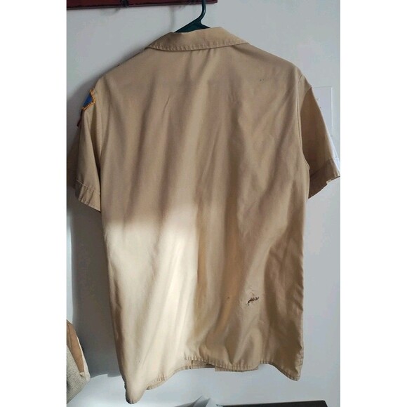 Vintage Boy Scouts of America Shirt  Beige Short Sleeve Nebraska Iowa Youth XL? - Picture 5 of 6